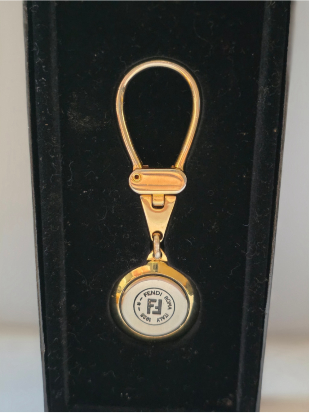 Fendi Roma 1925 Gold-Tone Keychain / Bag Charm with Box